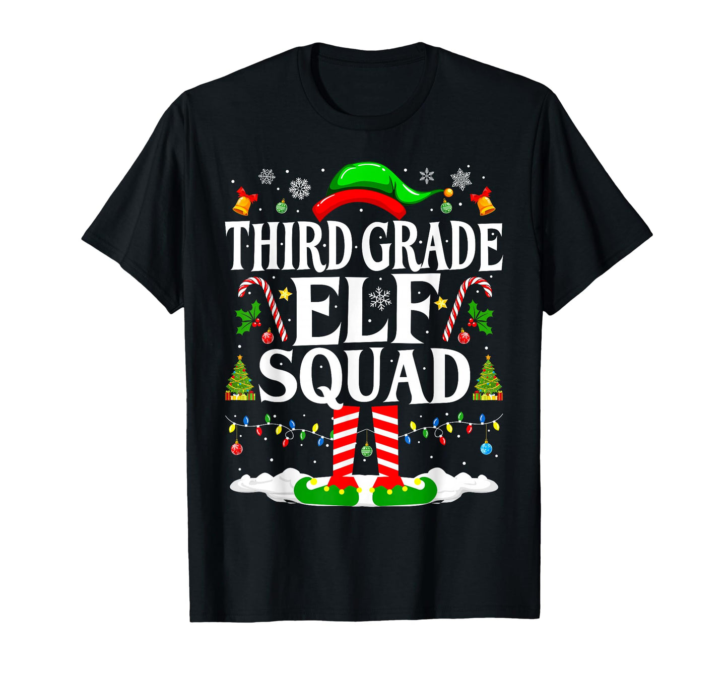 3rd Grade Elf Squad Xmas Funny Christmas Third Grade Elf T-Shirt