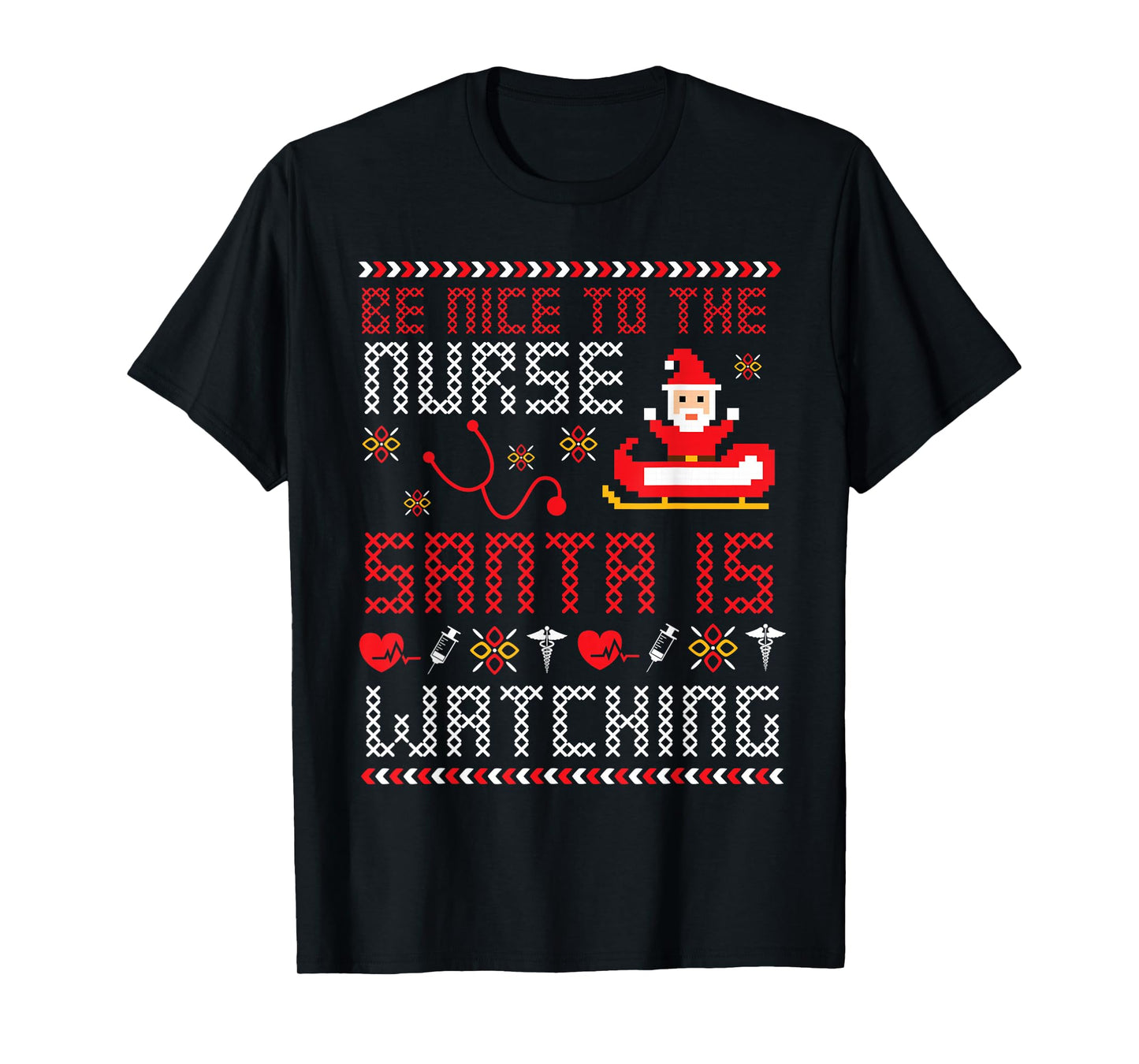 Christmas Santa Nurse Ugly Christmas Sweater T-Shirt
