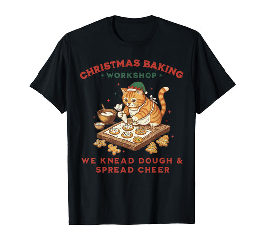 Cute Cat Christmas Baking Workshop Gifts for Men Women Kid T-Shirt