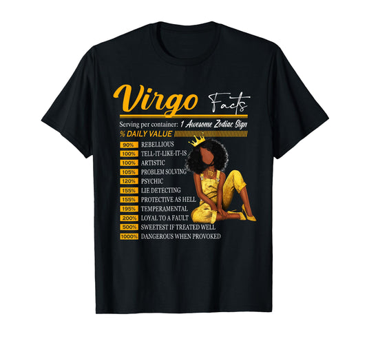 Funny Virgo Facts Awesome Zodiac Sign Horoscope Birthday T-Shirt