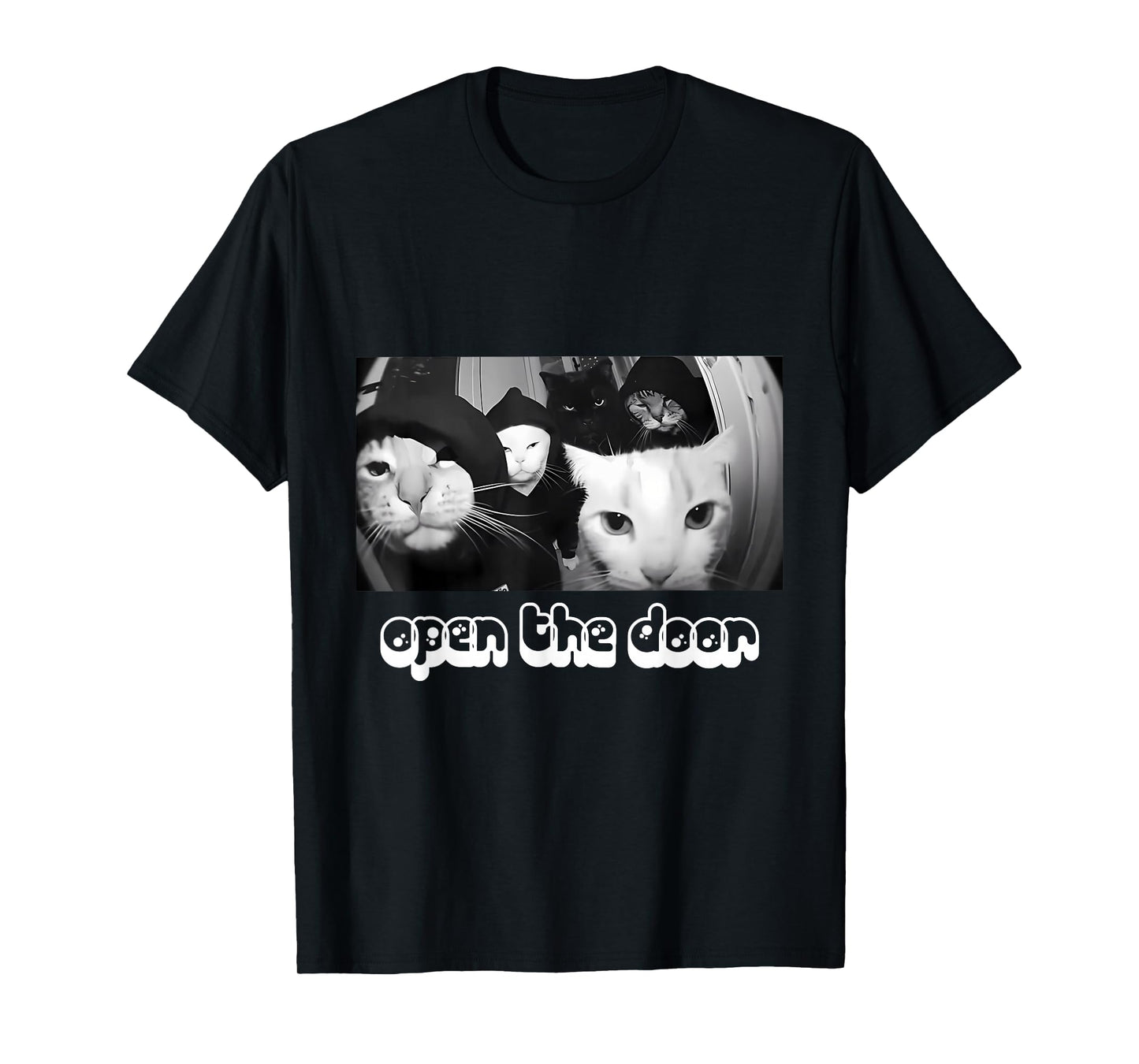 Vintage Open The Door Funny Meme Gang Sarcastic Cat Lover T-Shirt