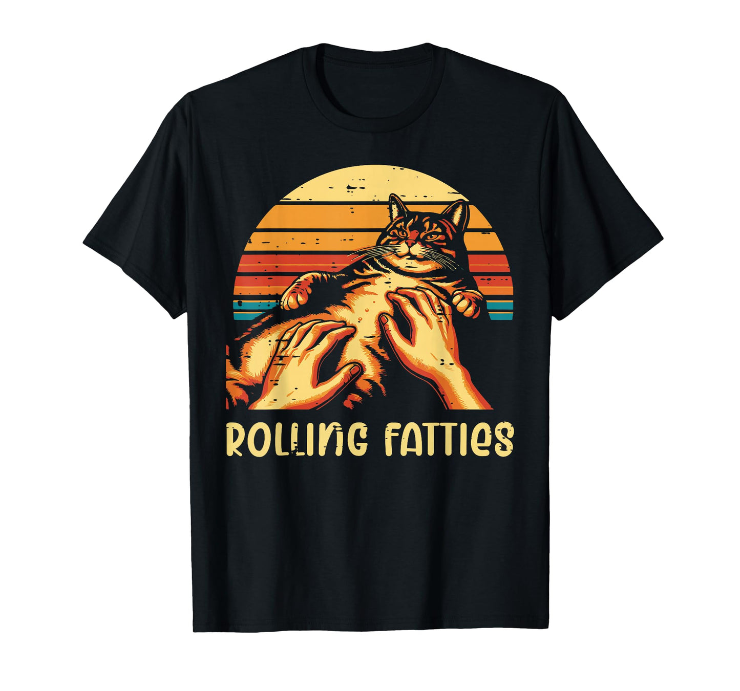 Fat Cat Rolling Fatties Funny Kitten Kitty Men Women Kids T-Shirt