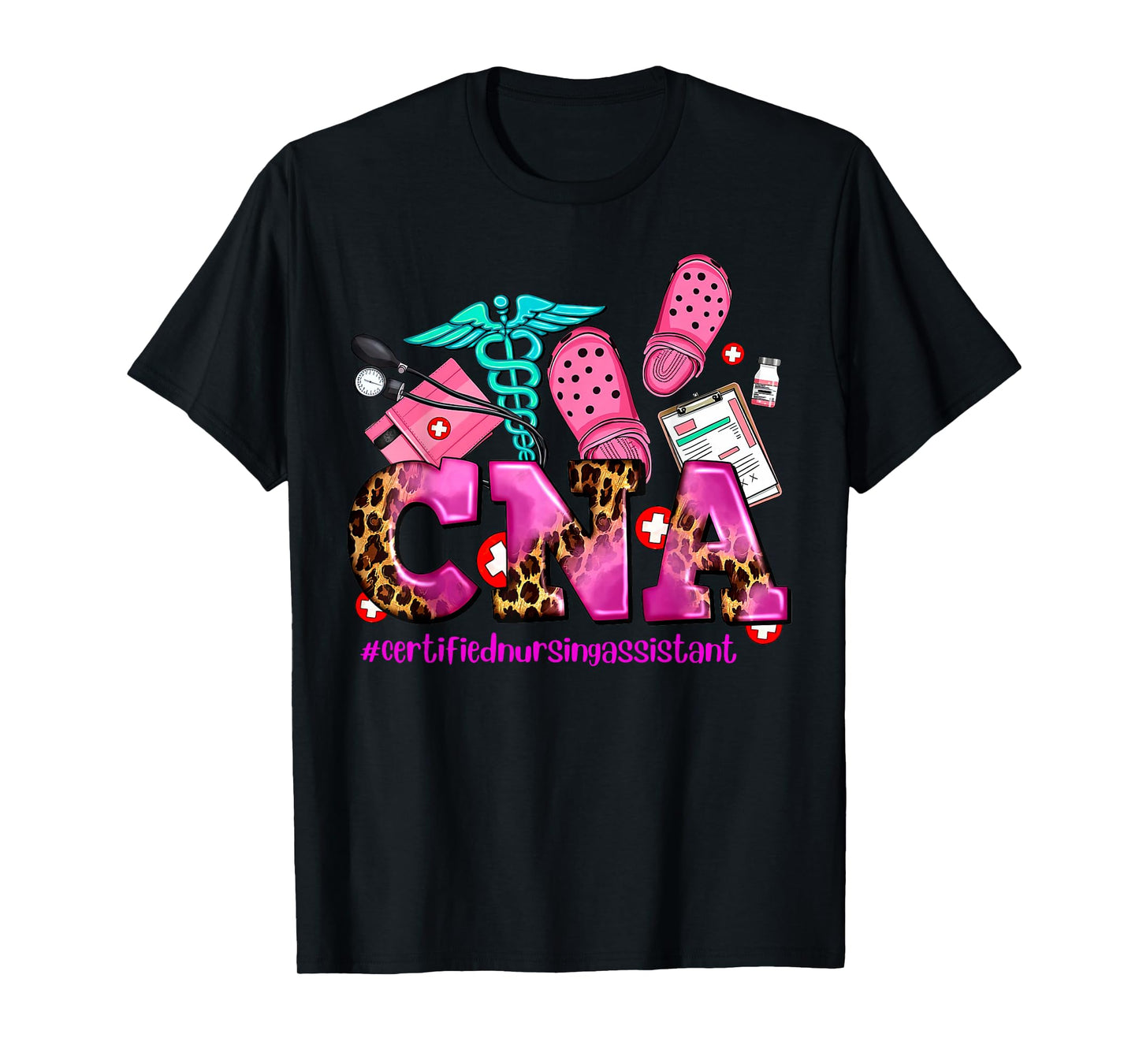 CNA Certified Nursing Assistant Leopard Registered Nurse T-Shirt