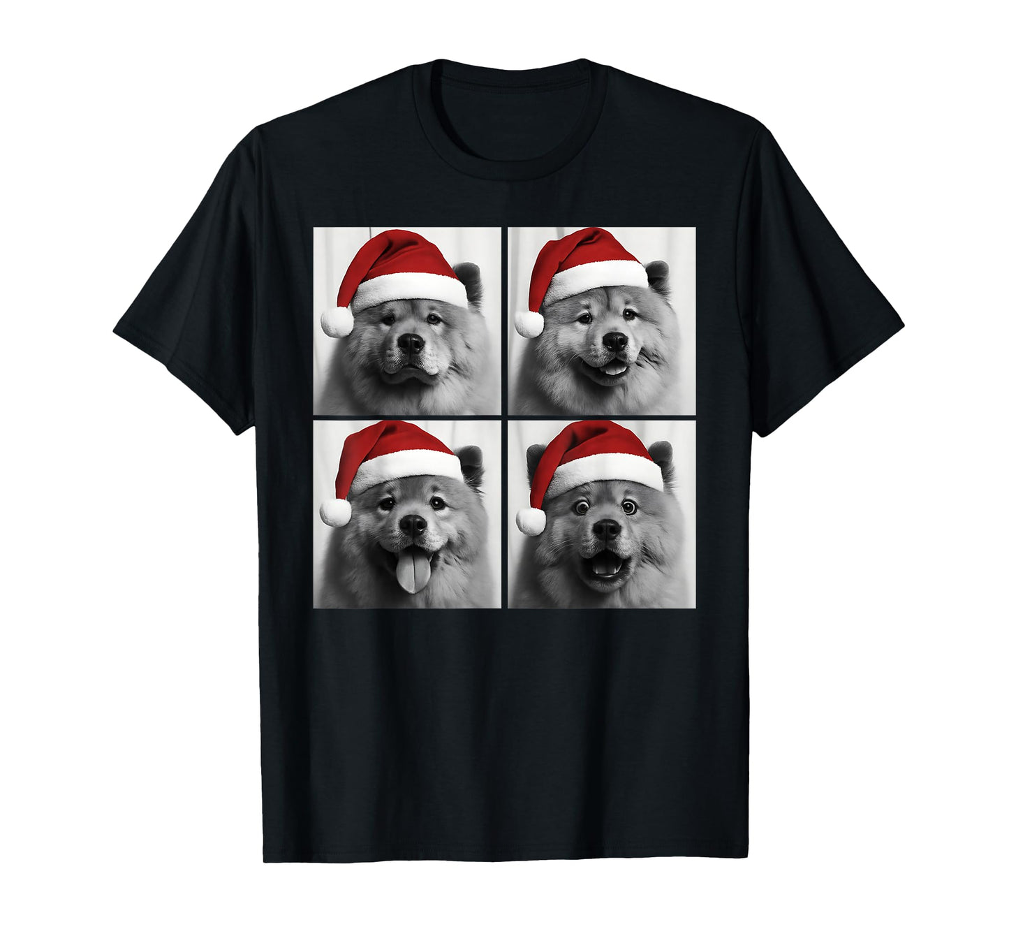 Funny Christmas Chow Chow Santa Dog Lover Photo Booth T-Shirt