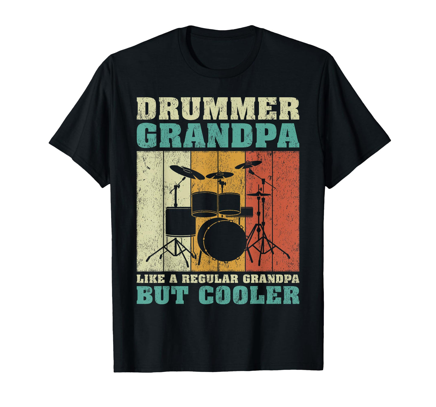 Vintage Drummer Grandpa Like A Regular Grandpa Father's Day T-Shirt