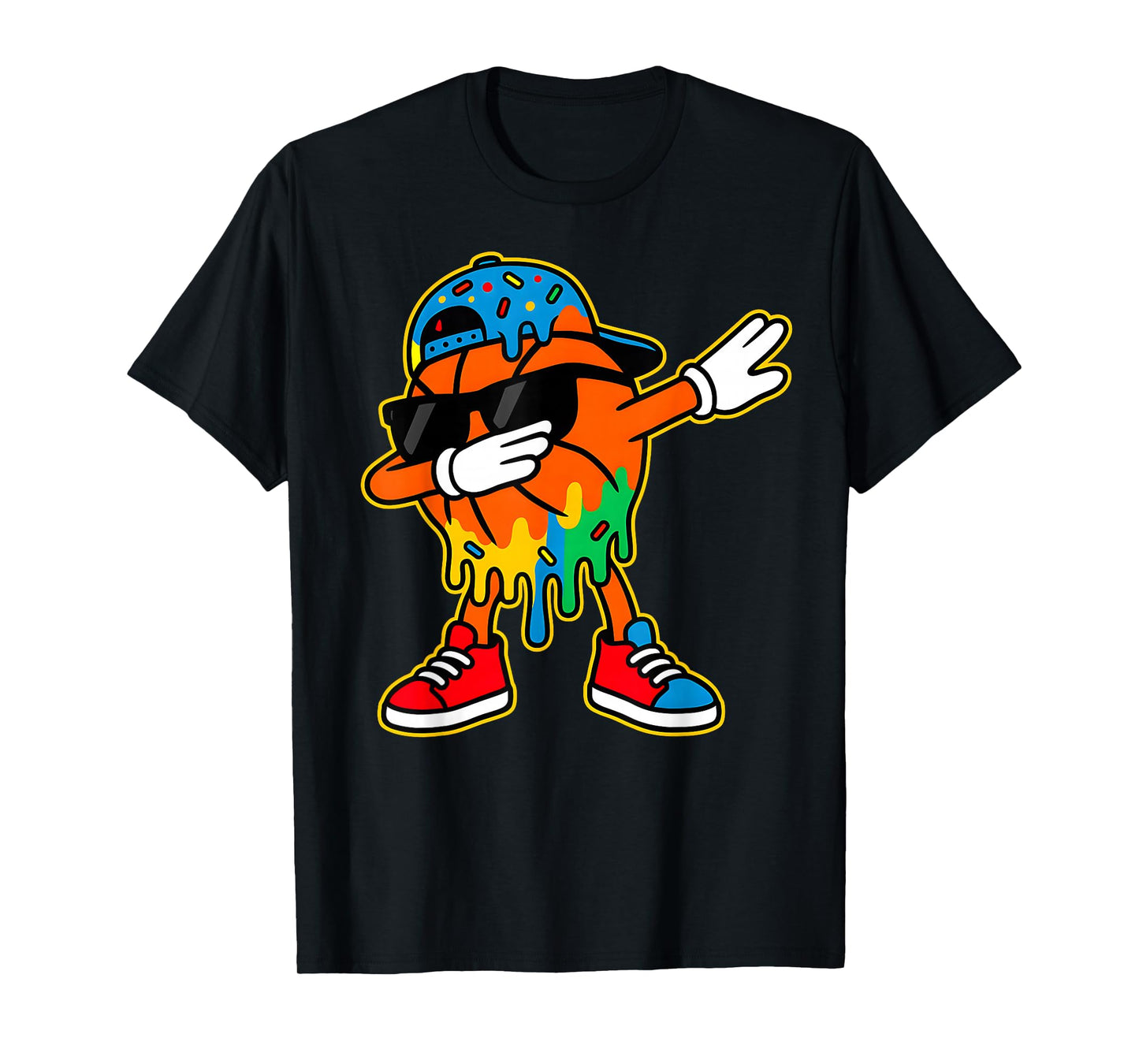 Dabbing Basketball Ice Cream Drip Boys Basketball Stuff T-Shirt