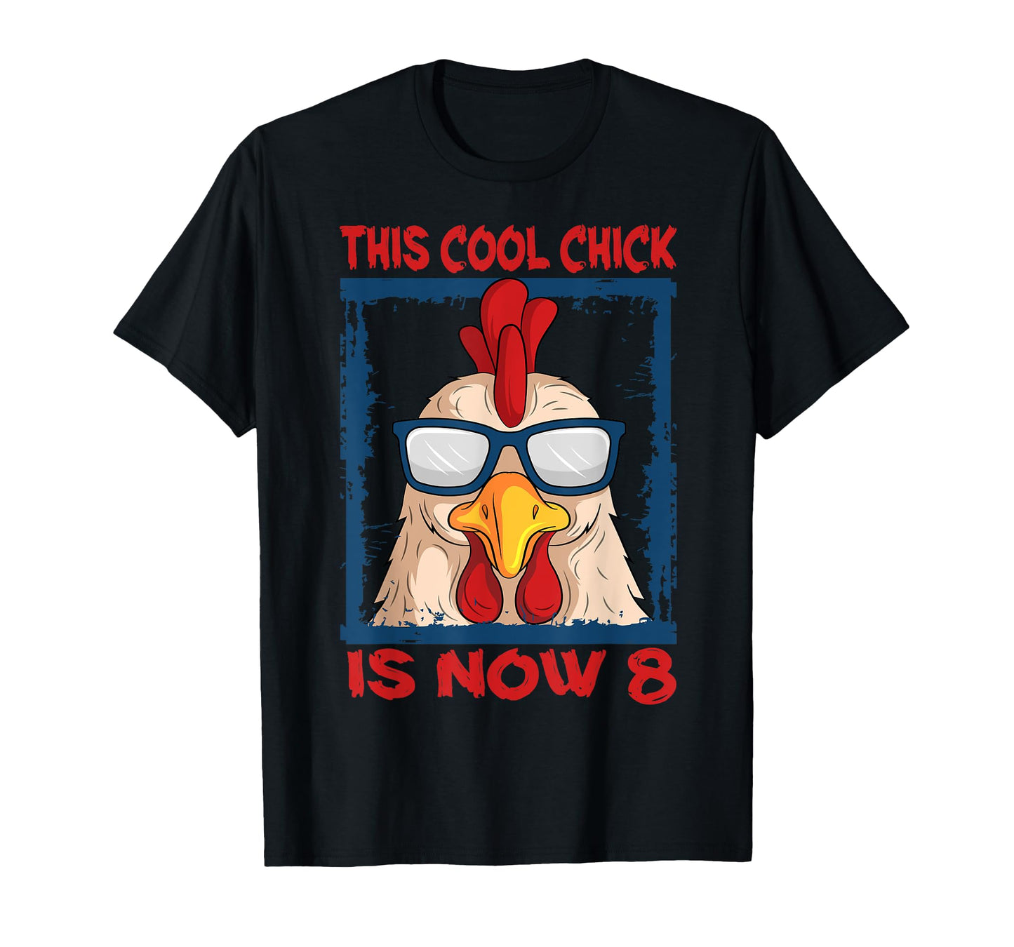 Chicken 8th Birthday Cool Chick Barnyard Farm Party Barn T-Shirt
