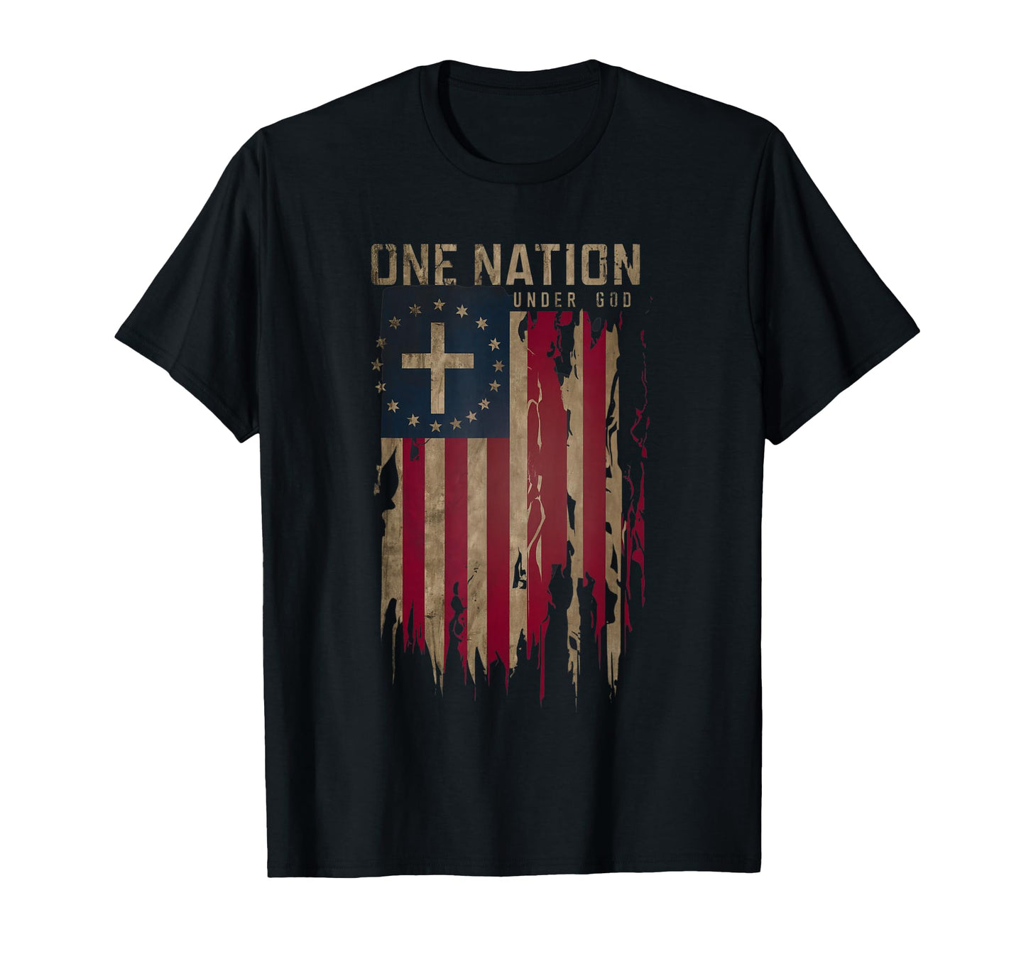 One Nation Under God Patriotic American Flag T-Shirt