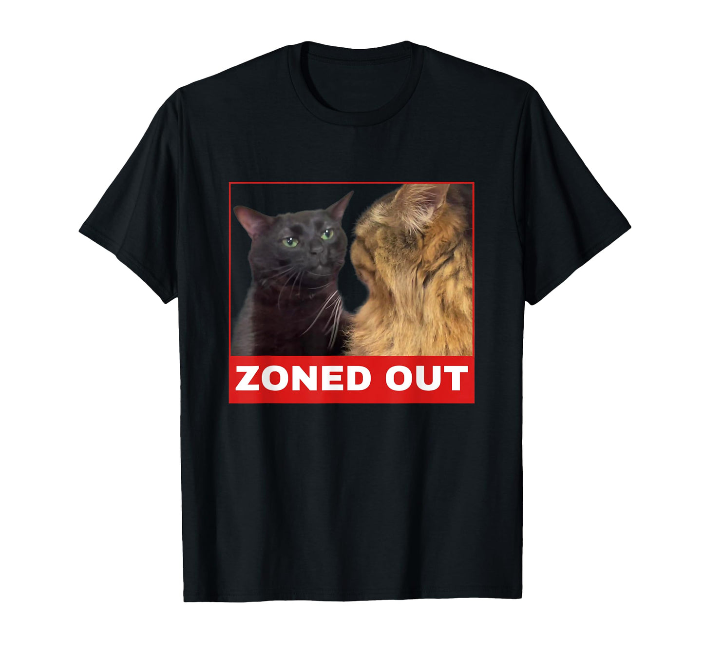 Black Cat Zoning Out , funny cat zoning meme T-Shirt for Men Women Girls Kids