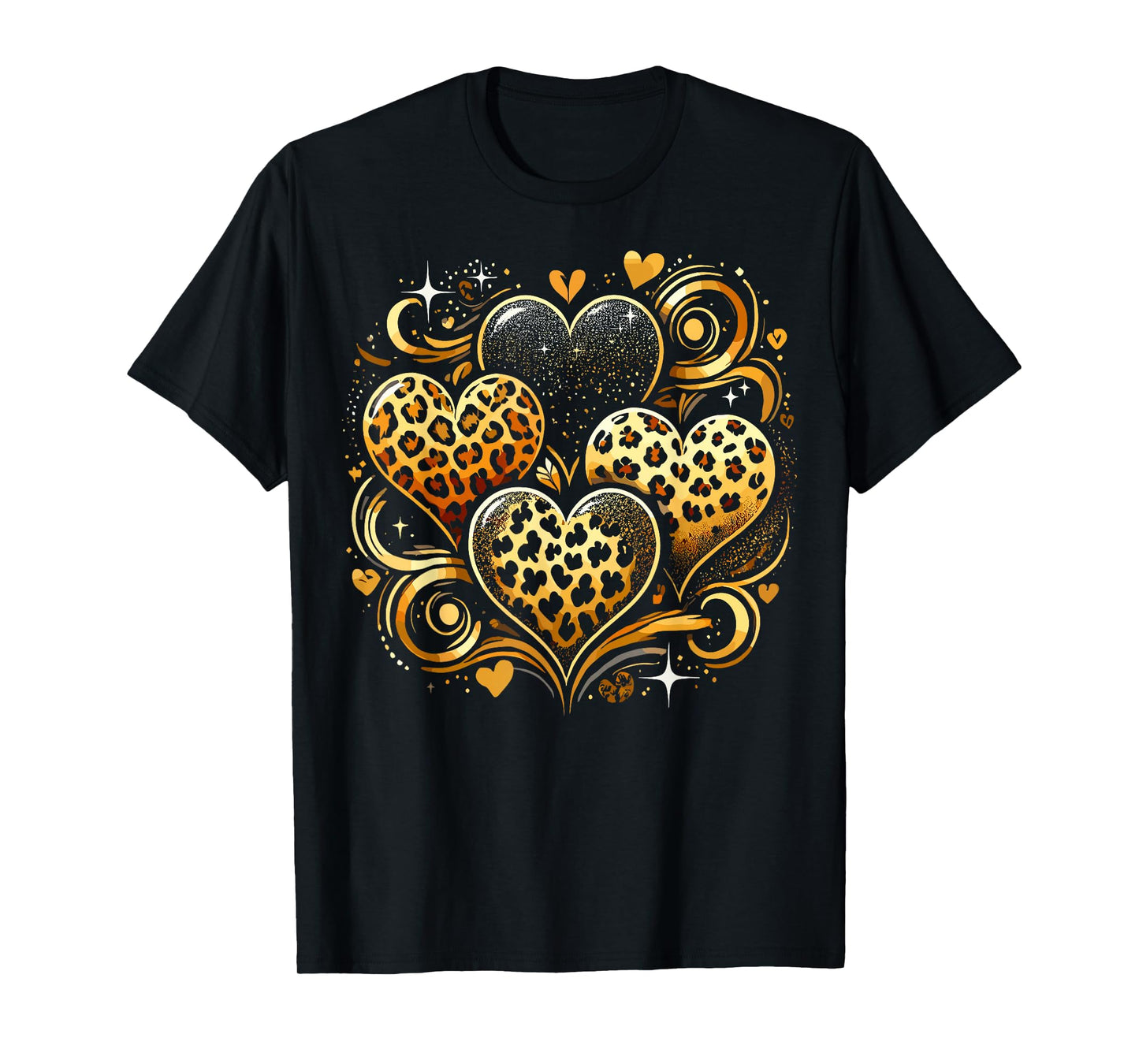 Cute Print Cheetah Heart T-Shirt