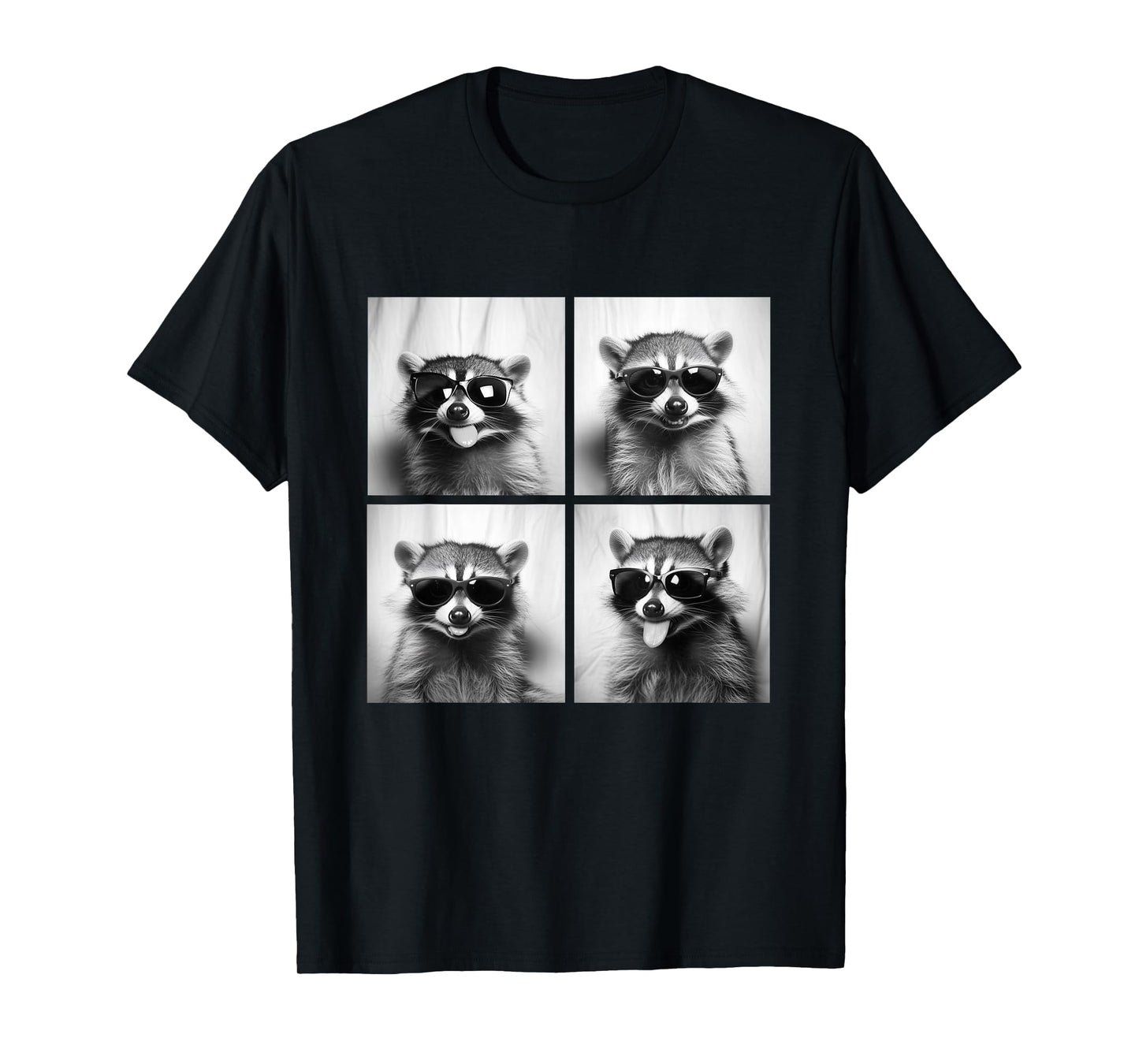 Funny Raccoons with Sunglasses Cute Animals Humour T-Shirt