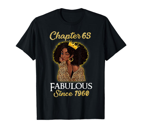 Chapter 65 Fabulous Since 1960 65th Birthday Girls Leopard T-Shirt