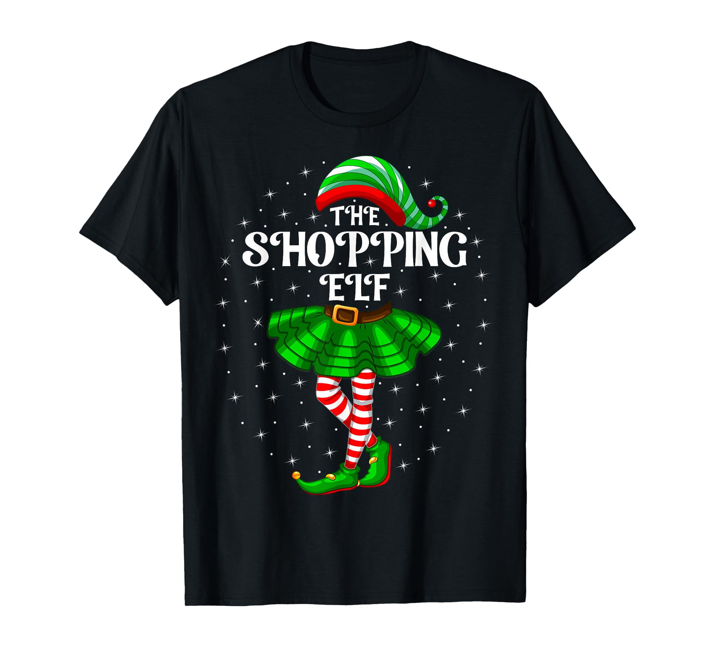 Xmas Family Matching Women Girls The Shopping Elf Christmas T-Shirt