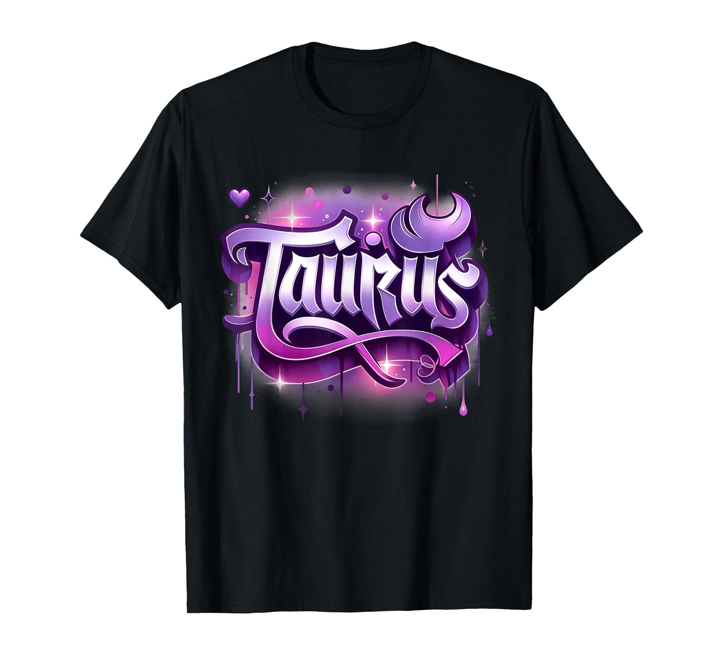 Pink & Purple Taurus Zodiac Star Sign T-Shirt