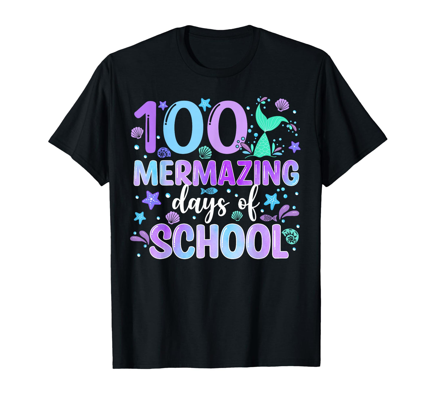 100 Mermazing Days of School Mermaid Teacher Girl Kid T-Shirt