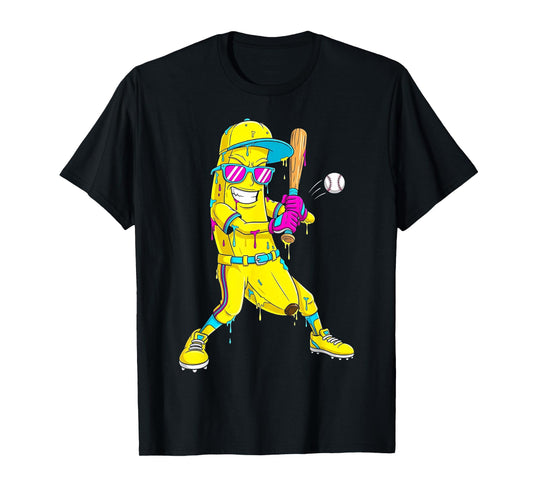 Banana Funny Baseball Drip Kids Youth Boys Girls T-Shirt