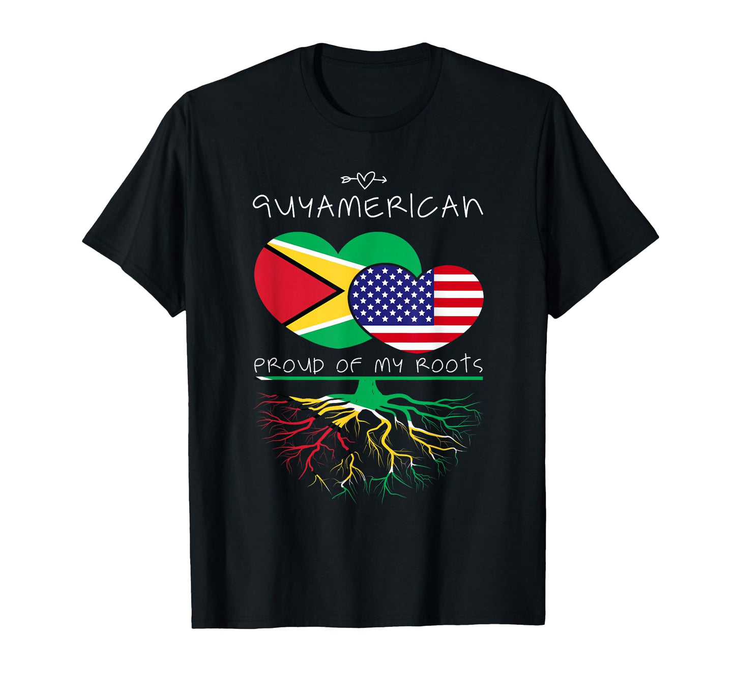 Guyana USA Proud of Both Countries Guyamerican T-Shirt