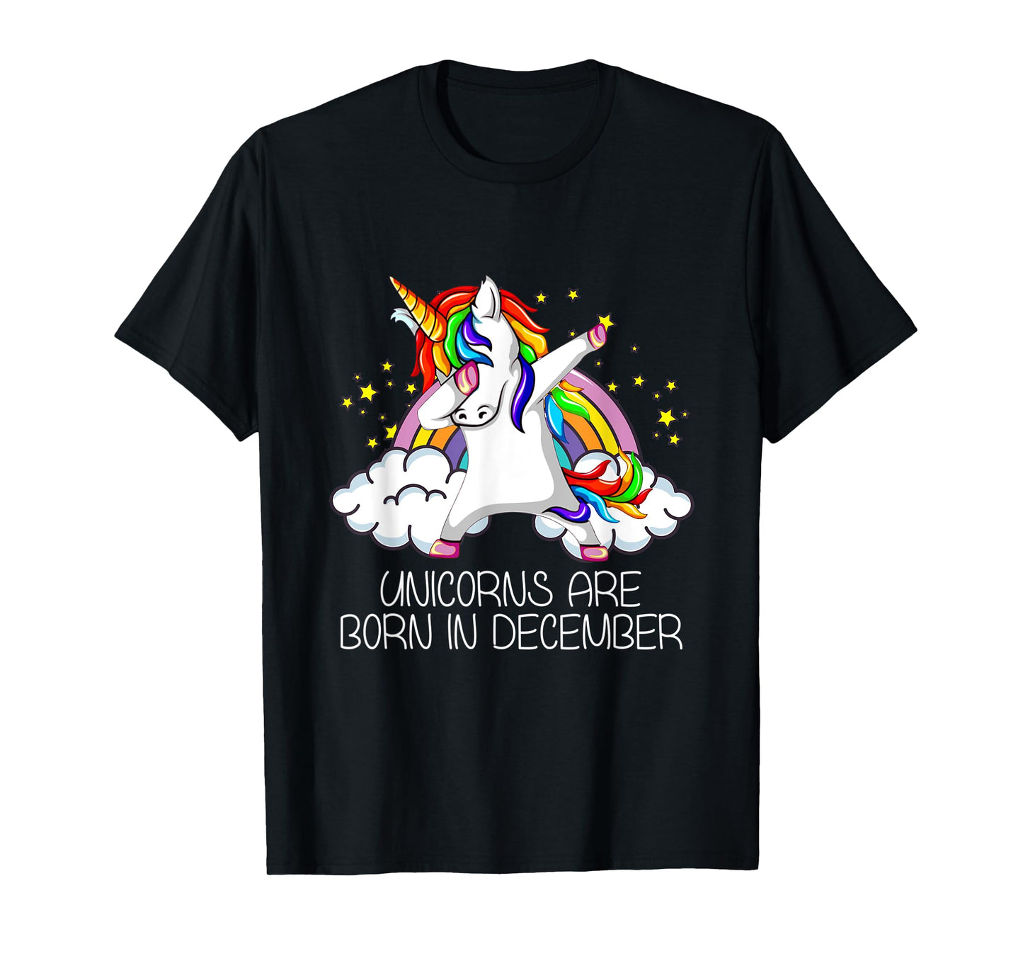 Dabbing Unicorn Girl Party Gift Unicorns Born in December T-Shirt