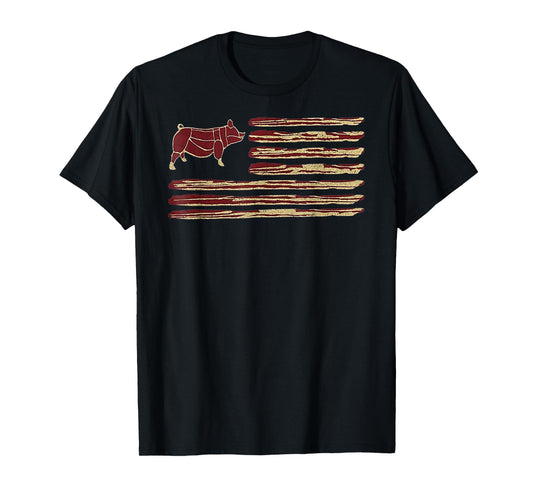Bacon Flag Pig Vintage T-Shirt