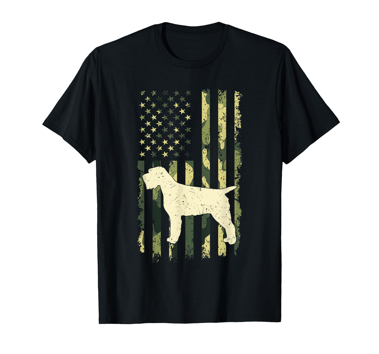 Wirehaired Pointing Griffon Shirts Camouflage American Flag T-Shirt for Women Kids Men