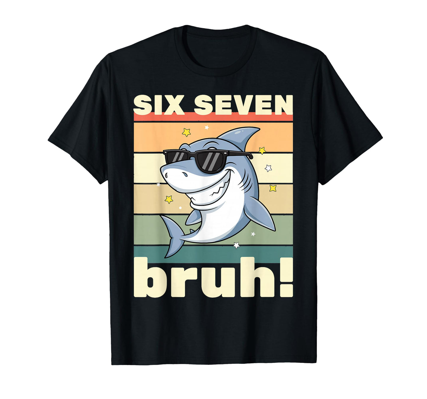 67 Meme Funny Six Seven Bruh 6-7 Meme Kids Boys Girls Shark T-Shirt