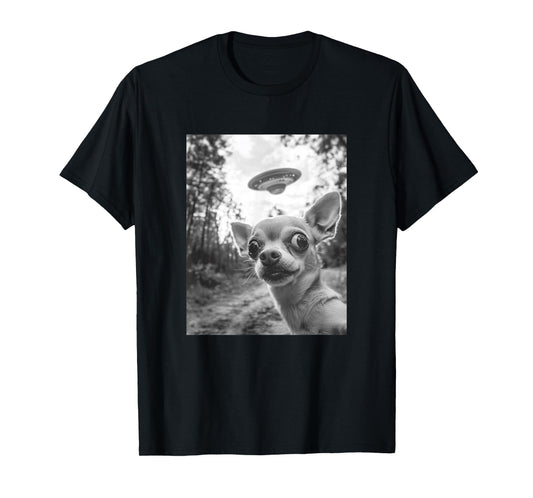 Chihuahua UFO Meme - Funny Chihuahua Selfie with UFO T-Shirt