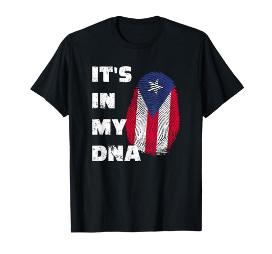 IT'S IN MY DNA - PUERTO RICO PRIDE FINGERPRINT PR FLAG T-Shirt