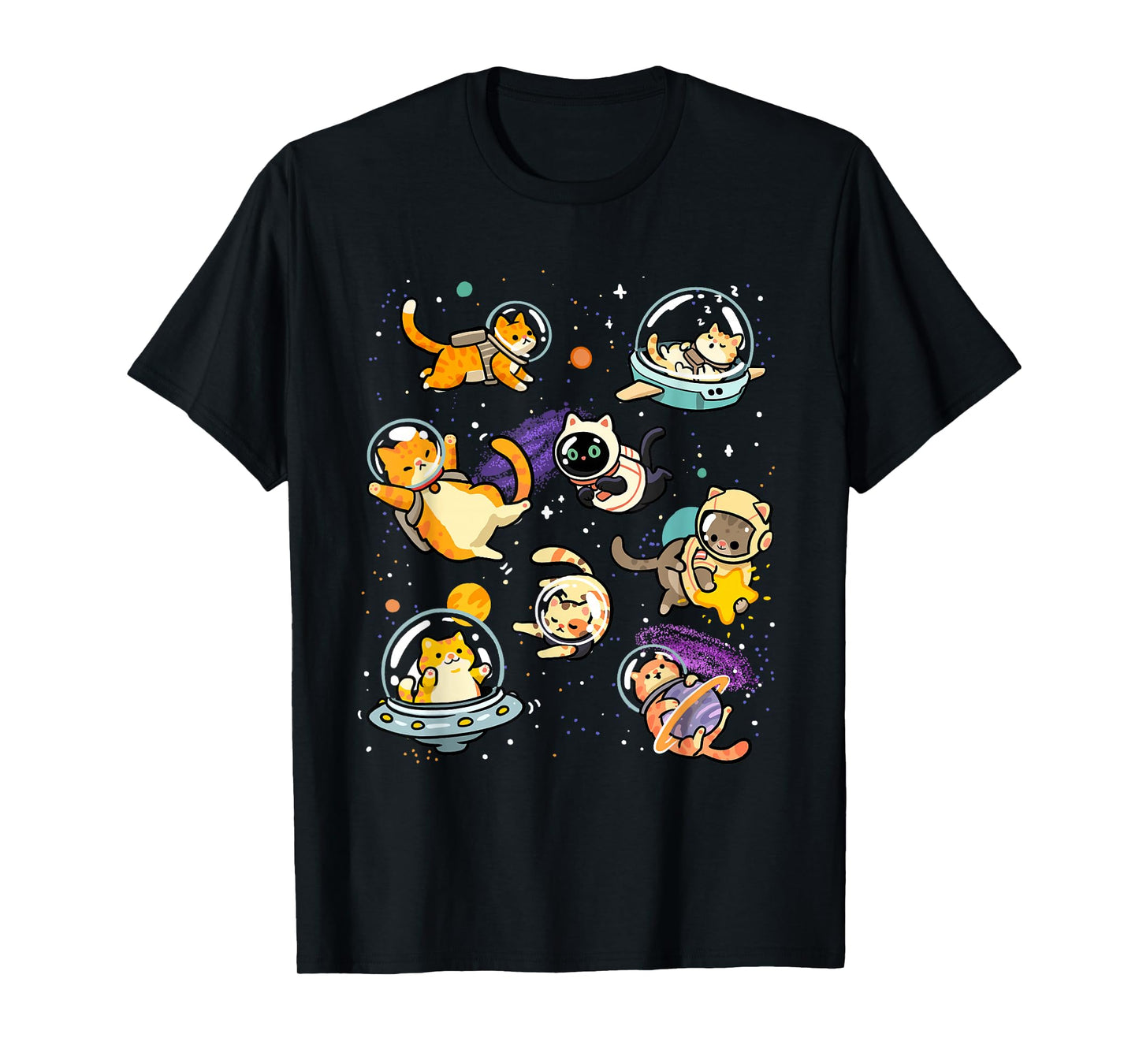 Cats in Space Funny Galaxy Cat Astronaut Cats Kitten Space T-Shirt