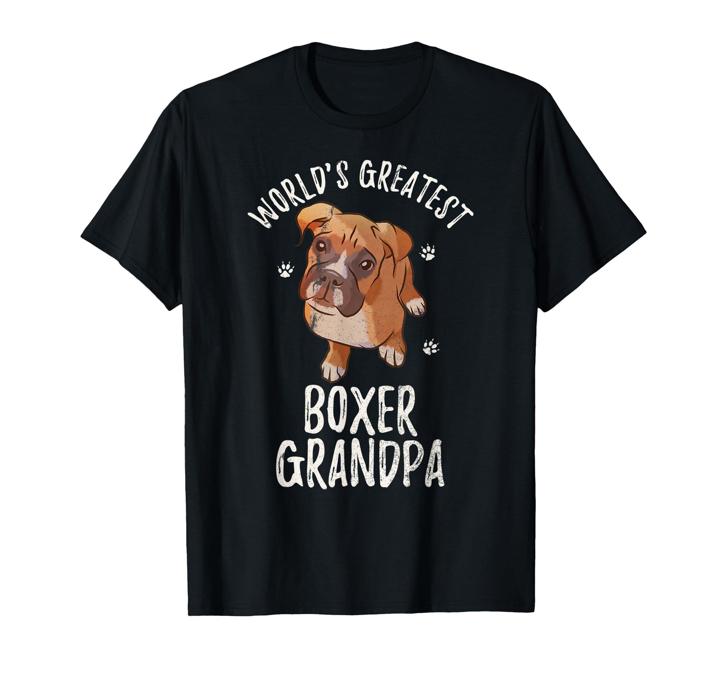 Vintage World's Greatest Boxer Grandpa Funny Puppy Pet Lover T-Shirt
