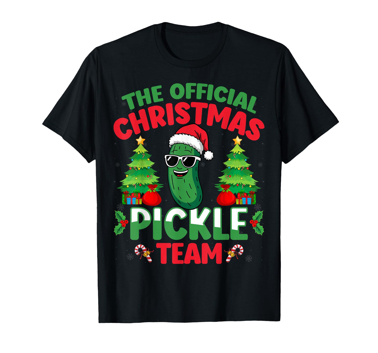 Pickle Wearing Santa Hat Xmas Party - Christmas Pickle Team T-Shirt