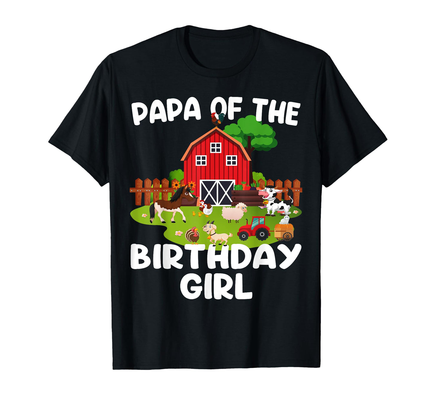 Barnyard Birthday Farm Animals Papa Birthday Girl T-Shirt