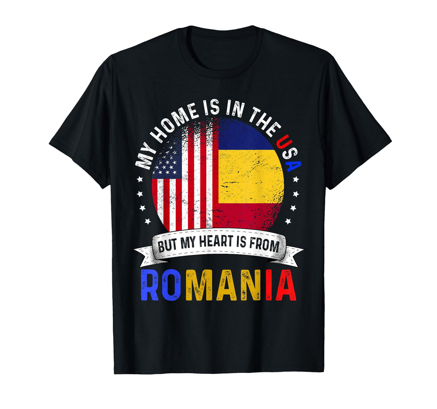 Romanian American Patriot Heart is from Romania Flag T-Shirt