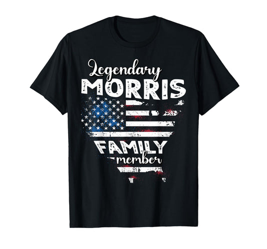 Surname Morris US Flag Morris Last Name Morris T-Shirt