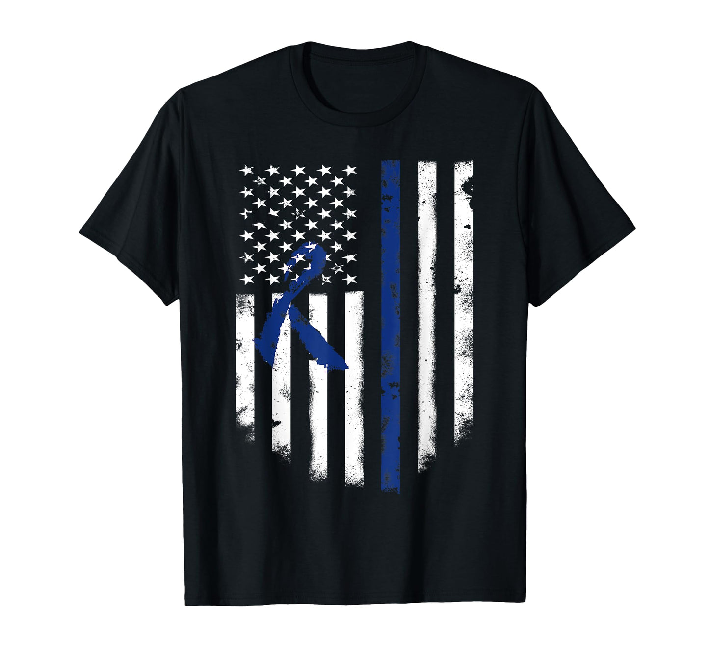 USA Flag ALS Awareness T-Shirt May Month Blue Ribbon Tee Women Kids Men T-Shirt