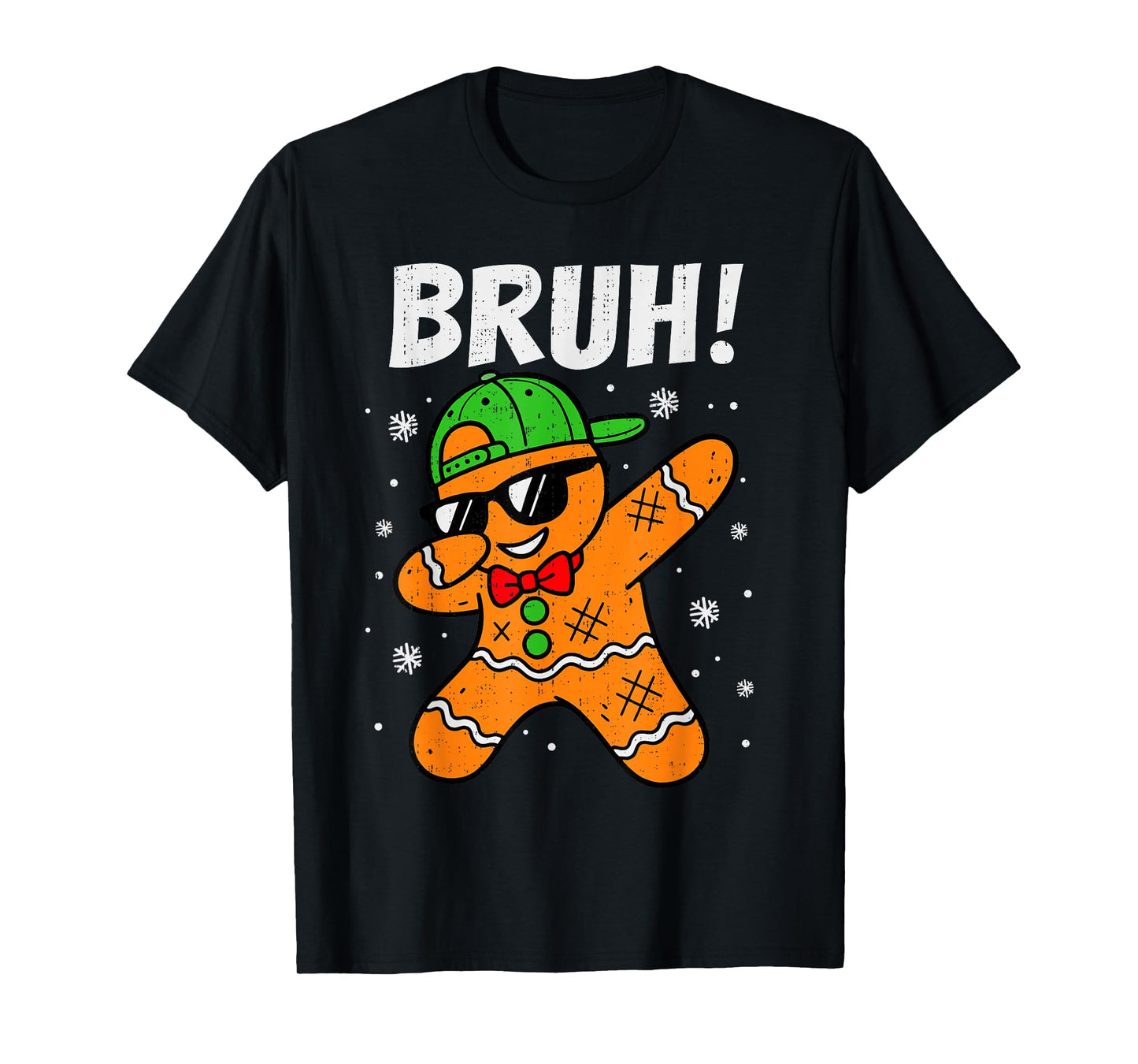 Dabbing Gingerbread Bruh Christmas Dab Teen Boys Toddler Kid T-Shirt