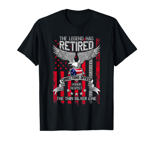 Correctional Officer Retirement Silver Line Corrections Gift T-Shirt