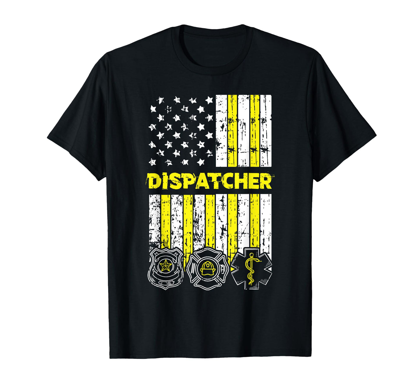 American Flag 911 Operator Dispatch-er Police Fire EMS Gift Women Kids Men T-Shirt