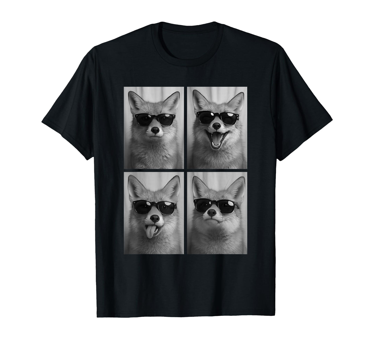 Cool Foxes Sunglasses Fox Jungle Animal Selfie Booth T-Shirt