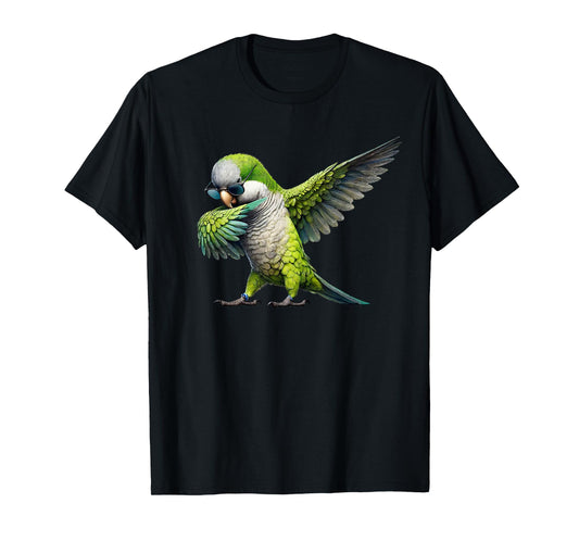 Dabbing Quaker Parrot Green Monk Parakeet Lover Birding T-Shirt