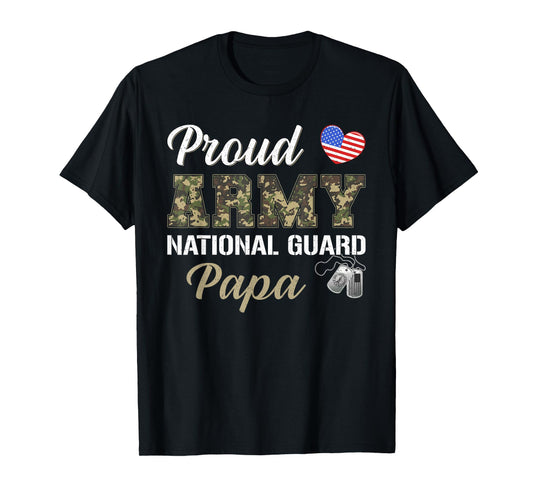Retro Proud Army National Guard Papa Military Pride Costume T-Shirt