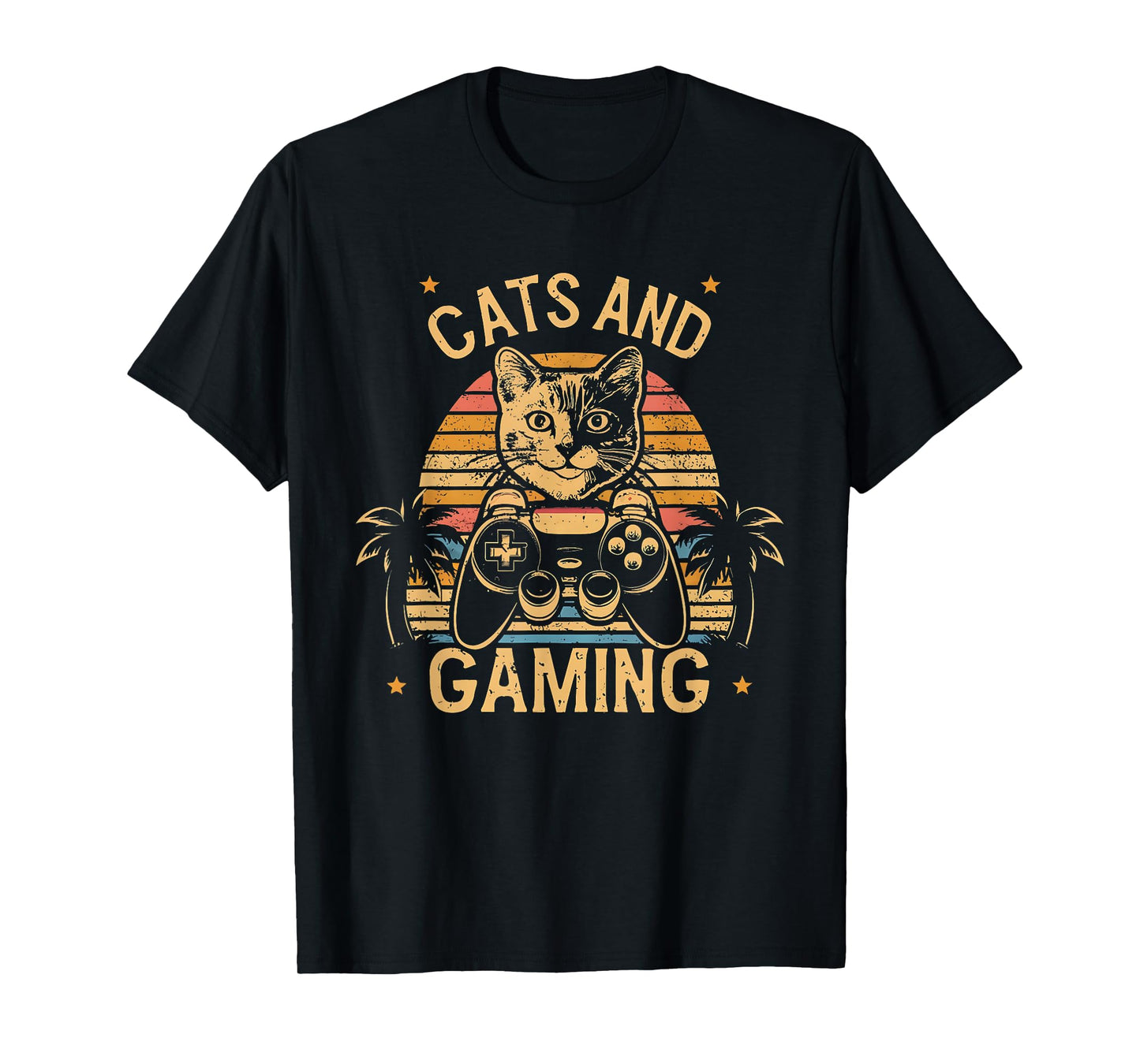 Cats And Gaming Game Cats Gaming Kitty Lover Gaming And Cats T-Shirt
