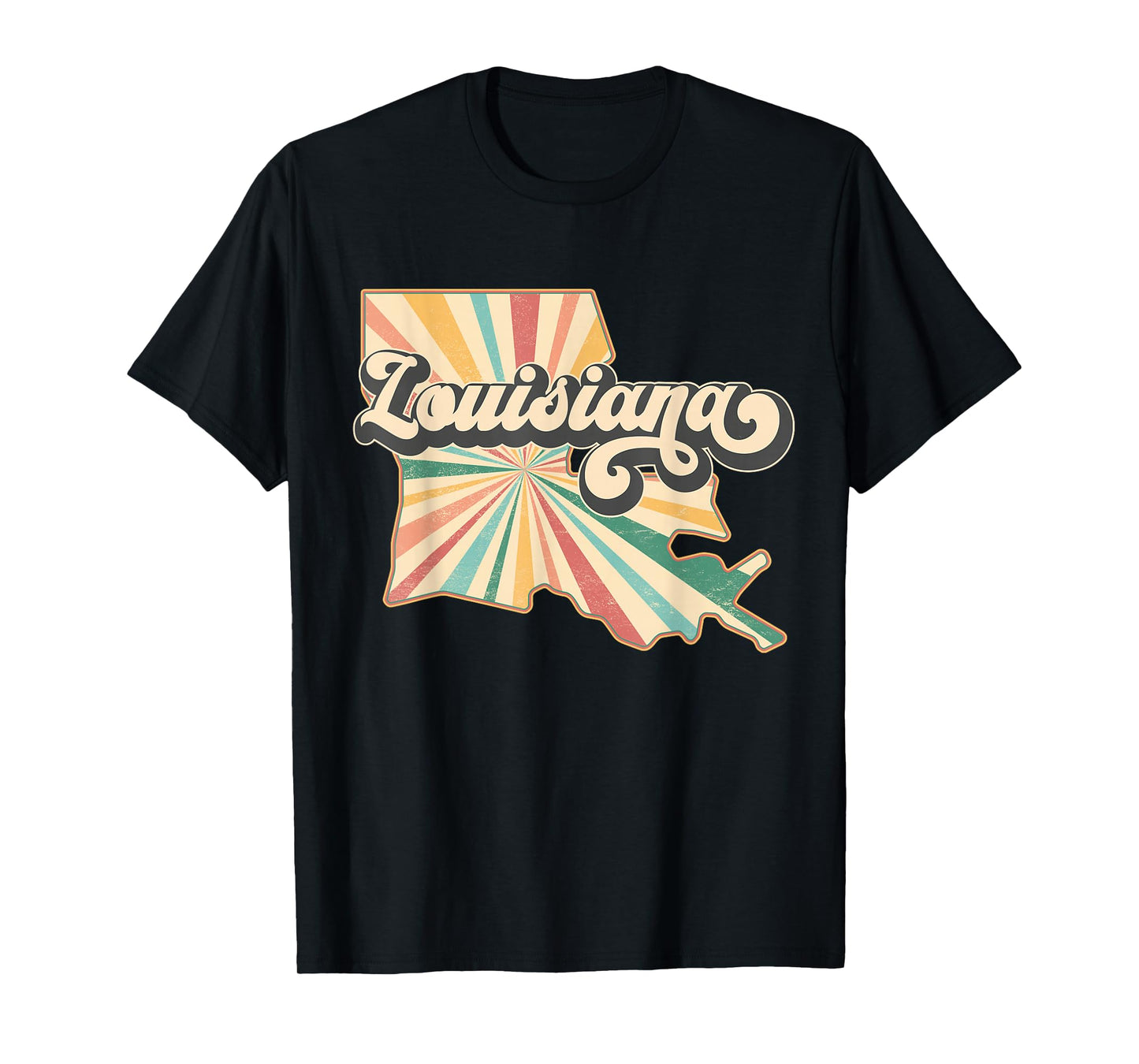 Louisiana State Map - Retro Map Flag Souvenir Men Women Kids T-Shirt