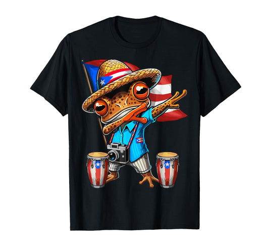 Coqui Dabbing Frog Puerto Rico Taino Boricua T-Shirt