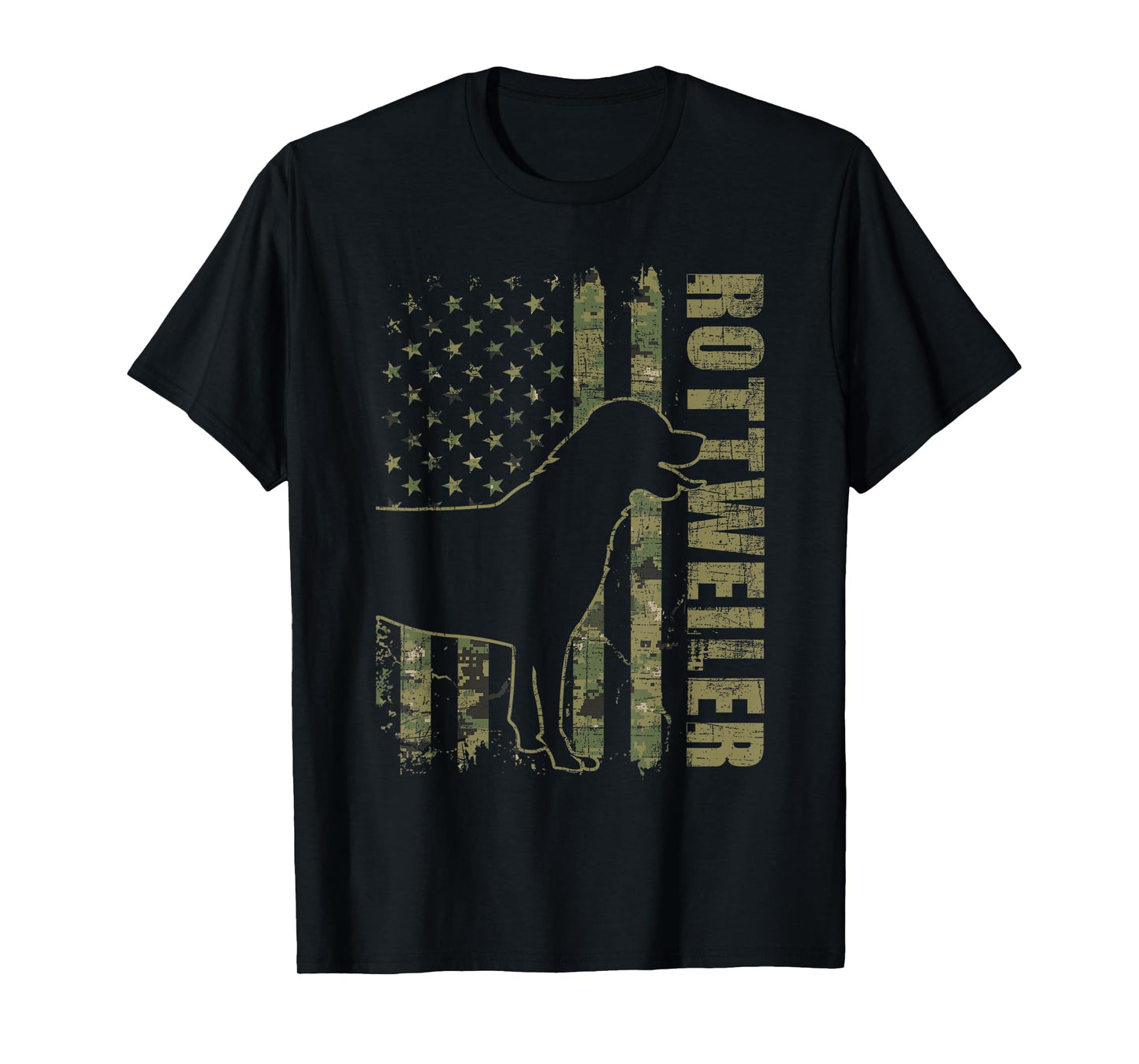 Rottweiler - USA American Flag Camouflage Dog Owner T-Shirt