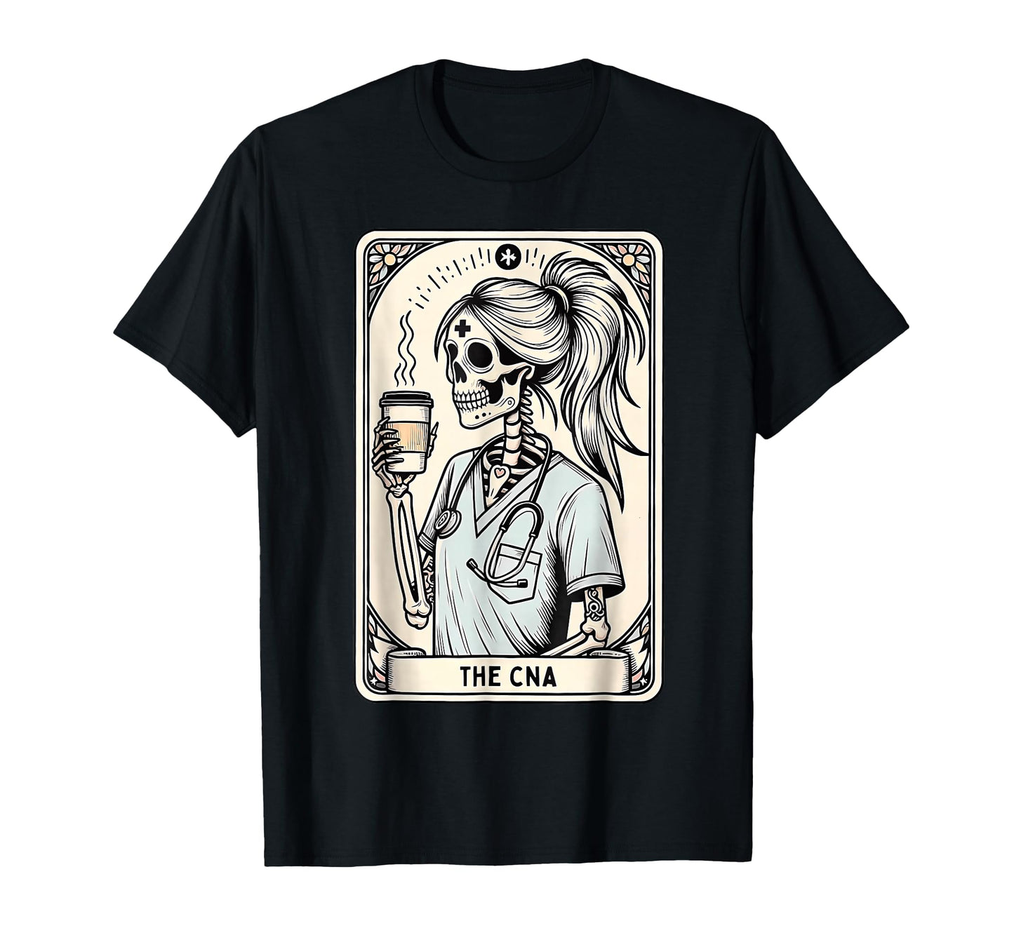 Certified Nurse Assistant Tarot Card Skeleton CNA Halloween T-Shirt