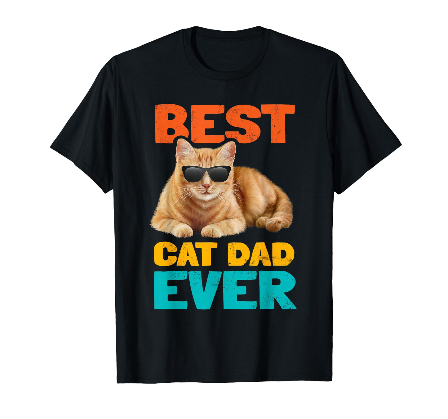 Best Cat Dad Ever Funny Cat Owner Tabby Birthday Fathers Day T-Shirt