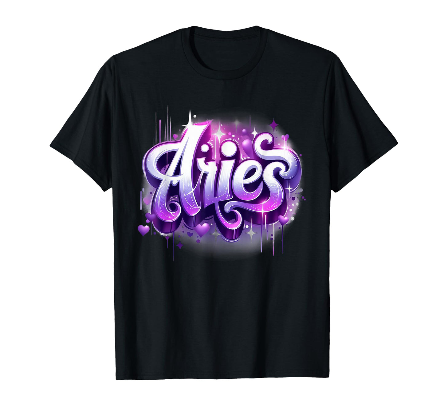Pink & Purple Aries Zodiac Star Sign T-Shirt