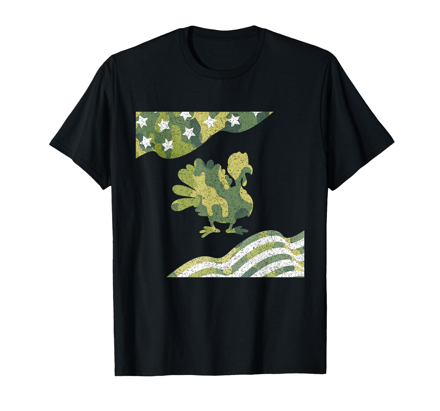 Thanksgiving Camo American Flag Turkey USA Hunting Day Men T-Shirt