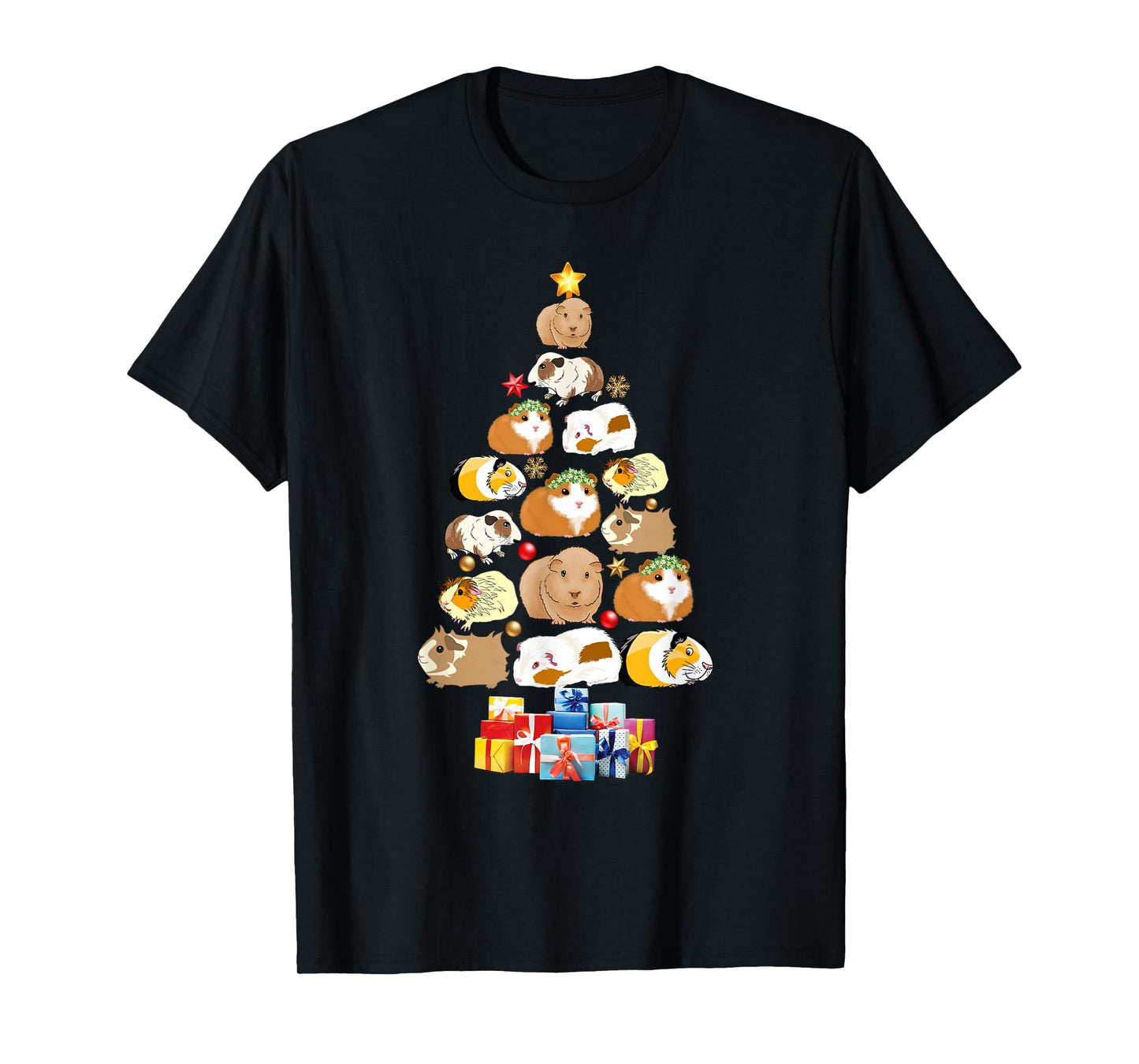 Tree Guinea Pig Christmas Animals Lovers Xmas Pajamas Gifts T-Shirt