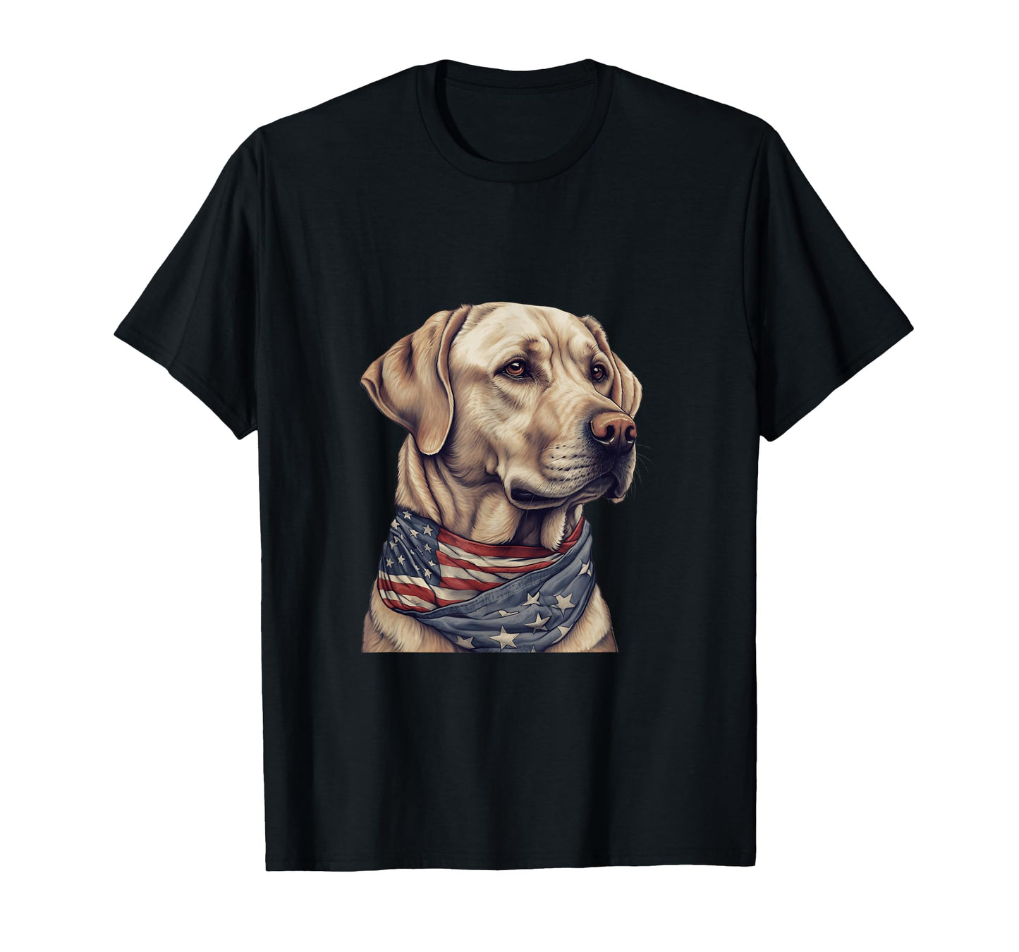 American USA Flag Lab Owner Yellow Labrador Retriever T-Shirt